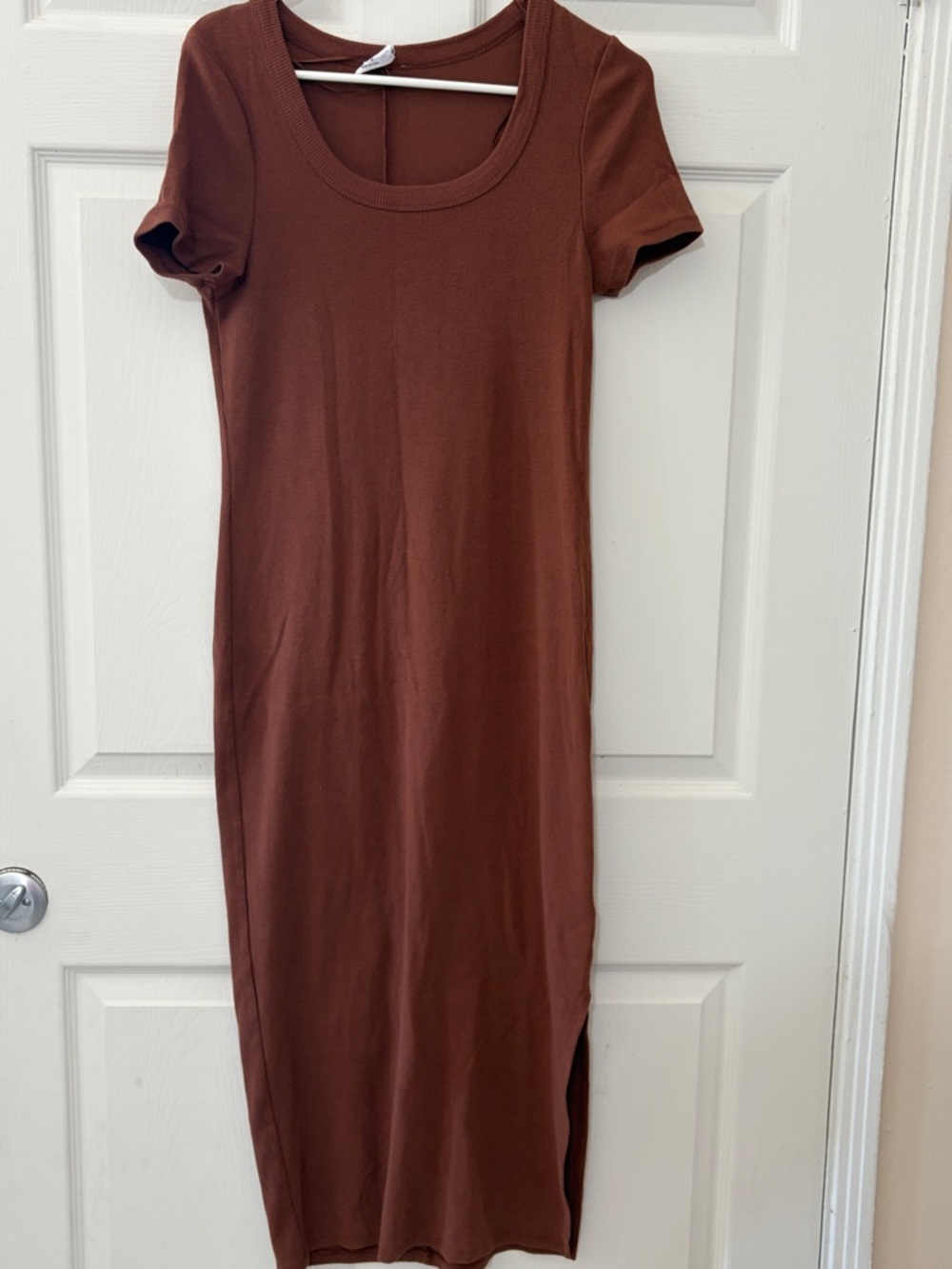 Cotton On Rust Brown Scoop Neck Short Sleeve Maxi Dress Large